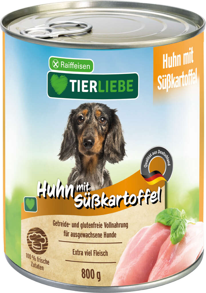 TIERLIEBE Hunde-Nassfutter Huhn mit Süßkartoffel